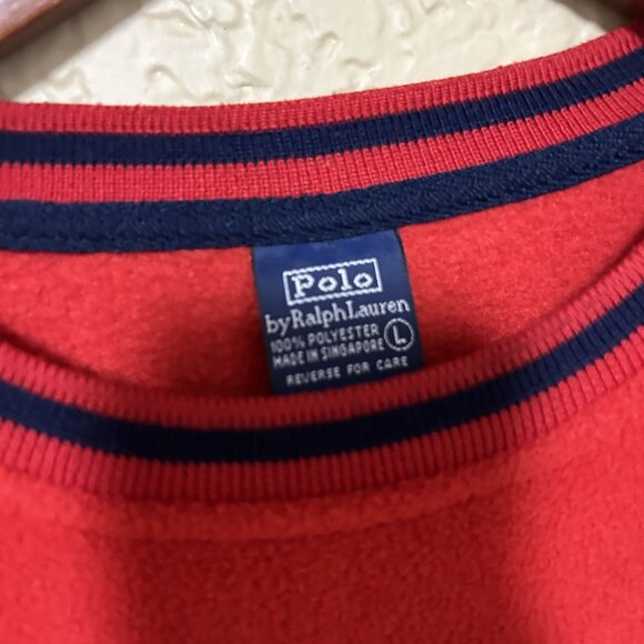 Polo Ralph Lauren Mens Vintage Crewneck Polo Sweater Red Size Large - Picture 4 of 7